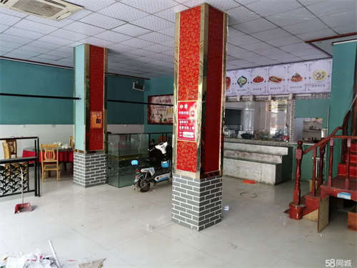出租精装修饭店出租，免转让费，人流车流密集，